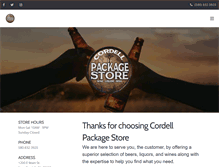 Tablet Screenshot of cordellpackagestore.com